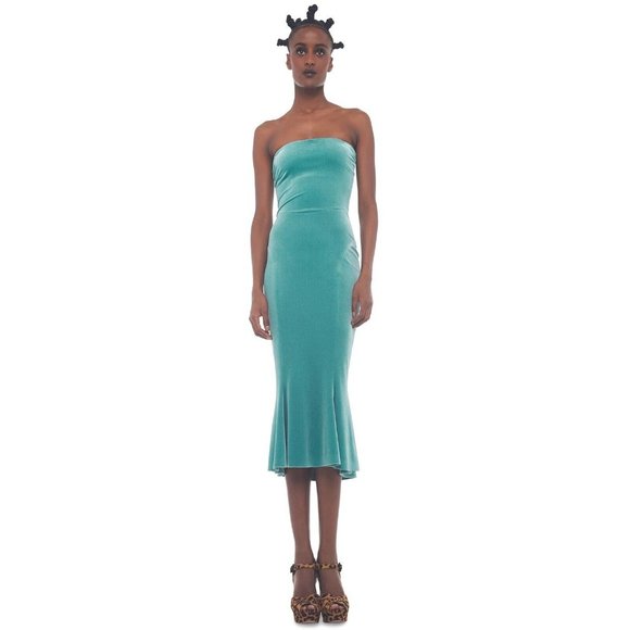 Norma Kamali | Dresses | Norma Kamali Strapless Fishtail Midi Dress Vintage  Mint Green | Poshmark